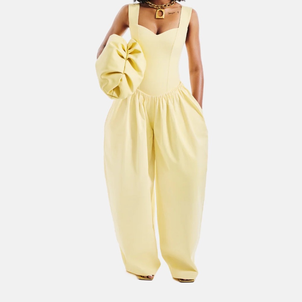 HANIFA AMANDA BUTTER YELLOW JUMPSUIT